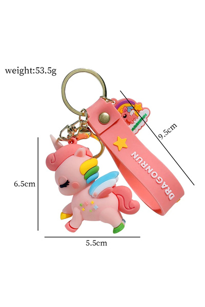 FG KONNİCHİWA Cartoon Cute Rainbow Horse Unicorn Keychain Exquisite Doll Couple Bag Pendant Car Keychain
