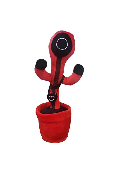 OEM Jucarie Squid Game, Vorbitoare si Dansatoare, Soldatul Cerc, 32 cm, Rosu/Negru, incarcare USB