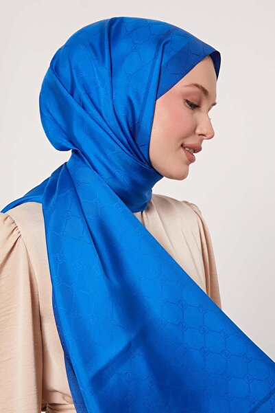 Levidor Μεταξωτό σάλι με λεπτομέρεια μπλε κοβαλτίου ρίγες