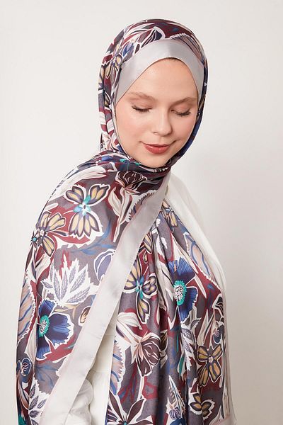 Levidor A.Mink Petunia Pattern Indian Silk Shawl