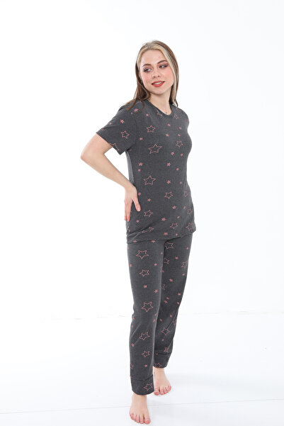 LXL Women's Short Sleeve Pajama Set Star