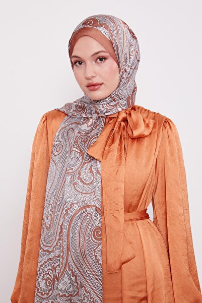 Levidor Karamel Sarmal Hint İpeği Şal