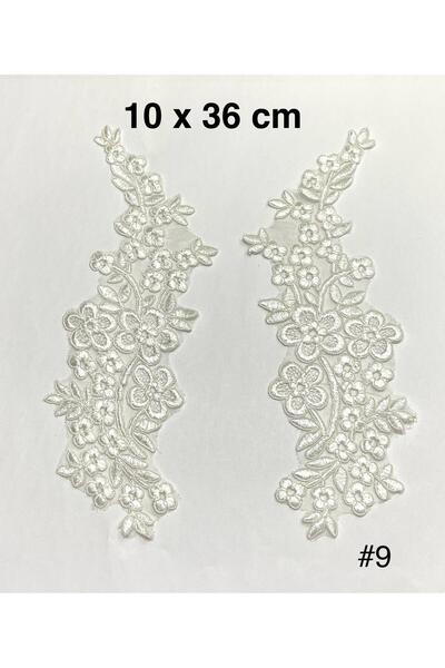 karantuhafiye Guipure Applique / 2-Piece Guipure Applique / White Color