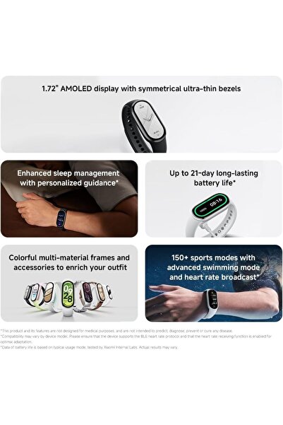 Xiaomi Smart Band 10 Ceramic Edition , 1.72" AMOLED Narrow-edge Quadrilateral Display |Pearl White