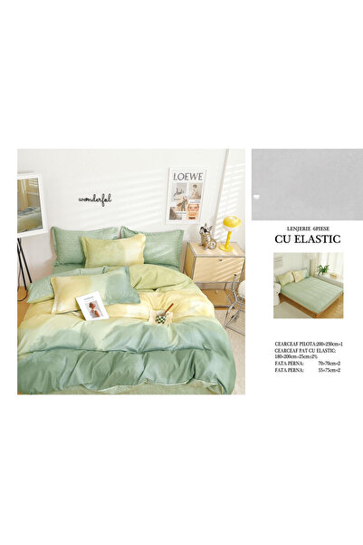 FIONNA.RO Lenjerie De Pat Finet Cu Elastic - Verde/Galben
