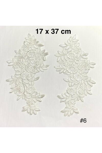 karantuhafiye Guipure Applique / 2-Piece Guipure Applique / White Color
