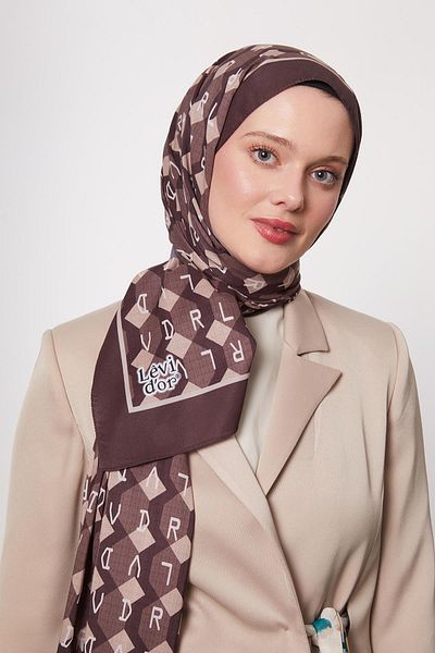 Levidor Coffee Honeycomb Pattern Love Shawl