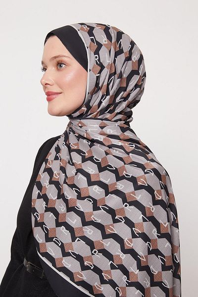 Levidor Black-Beige Honeycomb Pattern Love Shawl