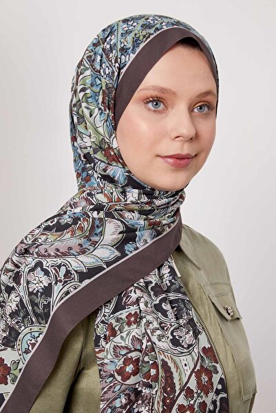 Levidor Σαλιάρα αγάπης με αφηρημένο λουλουδάτο σχέδιο σε σκούρο καφέ