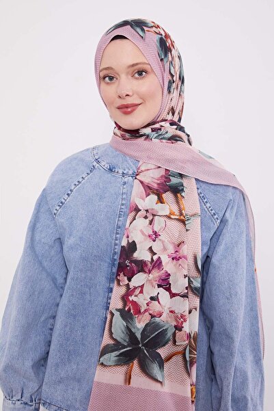 Levidor Ροζ ζιγκ-ζαγκ βαμβακερό σάλι