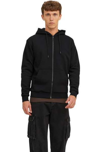 Jack & Jones Hanorac JACK &JONES Bradley Sweat Zip Hood - 12249342-Black