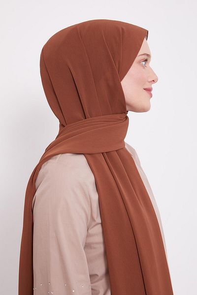Levidor Coffee Crinkle Plain Shawl