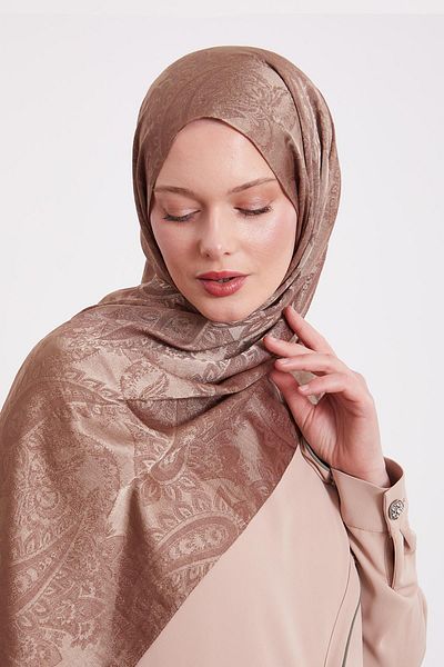 Levidor Coffee Ethnic Pattern Italian Jacquard Shawl