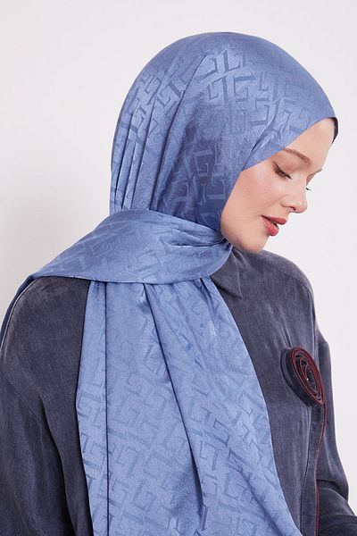 Levidor Ιταλικό σάλι ζακάρ με μοτίβο Indigo L