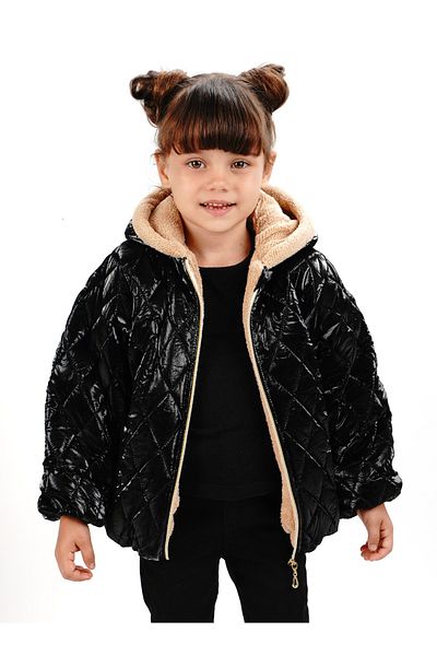 DUBLİNO KİDS Girl's Water and Windproof Hooded Coat with Wesoft Inside