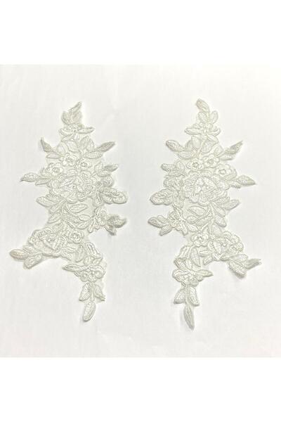 karantuhafiye Guipure Applique / 2-Piece Guipure Applique / White Color