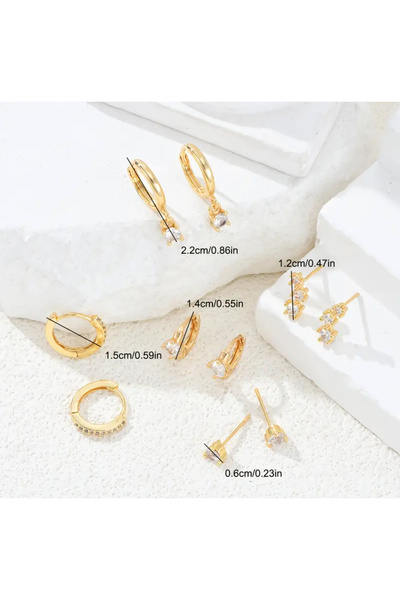 NevoAccessory Modern Halka Küpe Seti, Paslanmaz Çelik