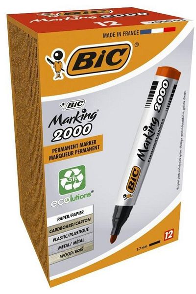 Bic Permanent marker red 2000, 12 pcs/box