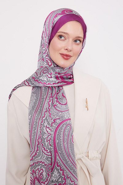 Levidor Şal de mătase indiană în spirală violet