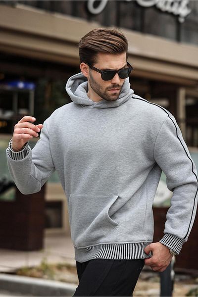 Madmext Grimelanj Hooded Kangaroo Pocket Men's Sweatshirt E7163
