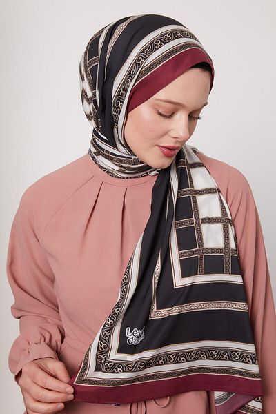 Levidor Burgundy Foil Pattern Love Shawl