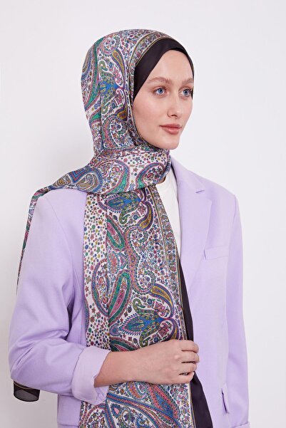 Levidor Black-Camel Marbled Indian Silk Shawl