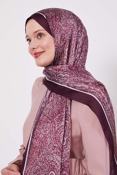 Levidor Cherry Mixed Pattern Indian Silk Shawl