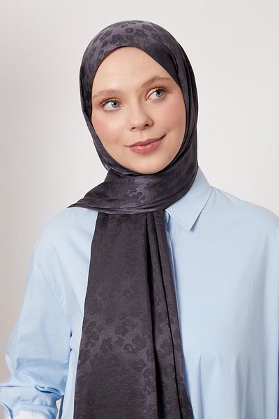 Levidor Anthracite Leopard Pattern Italian Jacquard Shawl