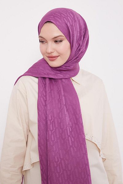 Levidor Violet Paperclip Pattern Blue Jacquard Shawl