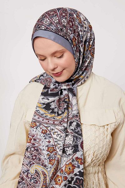 Levidor Gray Abstract Flower Pattern Love Shawl