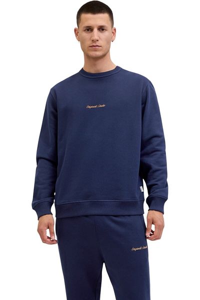 Jack & Jones Bluza JACK &JONES Norrebro Emb Sweat Crew - 12282893-Ocean Cavern