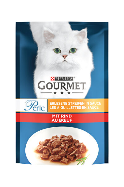 Gourmet Perle Parça Etli Izgara Sığır Etli Yetişkin Kedi Konservesi 85gr