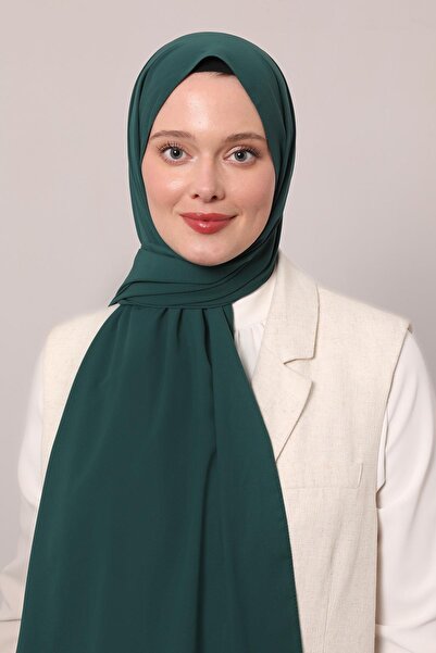 Levidor Çimen Yeşili Düz Medine İpeği Şal