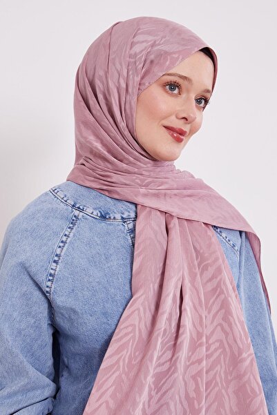 Levidor K.Pembe Soyut Yaprak Desen Jakar Capri Şal