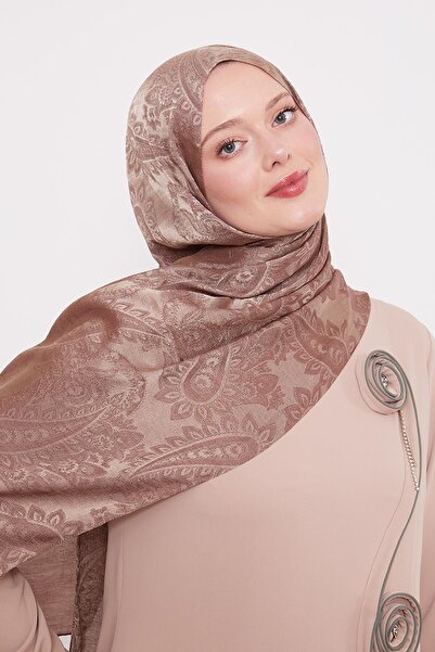 Levidor Coffee Ethnic Pattern Italian Jacquard Shawl