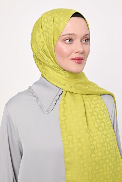 Levidor Oil Green S Pattern Blue Jacquard Shawl