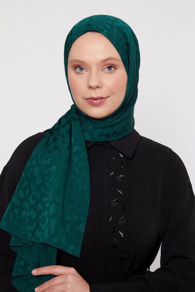 Levidor Emerald Self Patterned Jacquard Capri Shawl