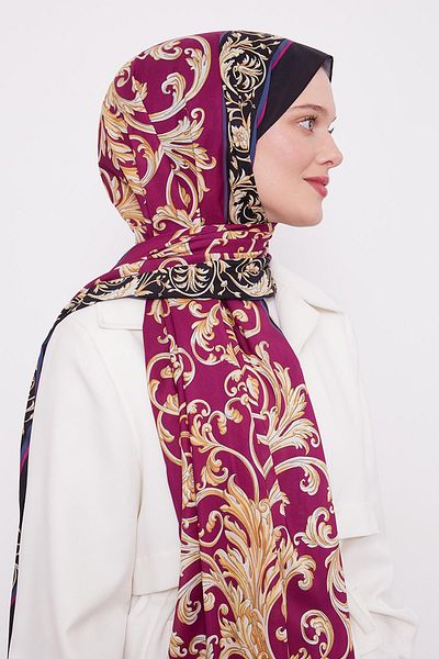 Levidor Purple Leaf Pattern Love Shawl