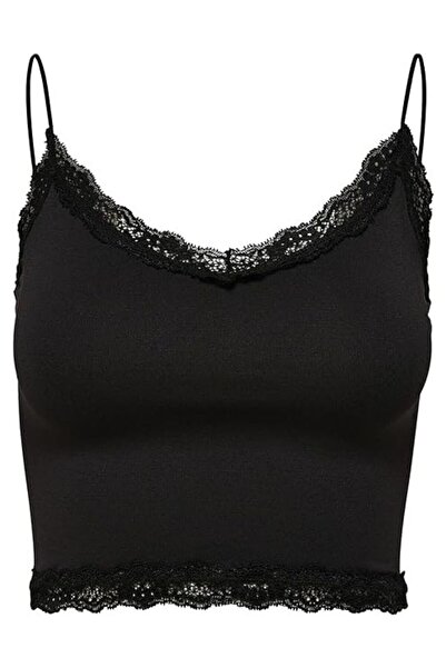 Perlasee Dantelli Crop Onlvıcky Lace Seamless Cropped