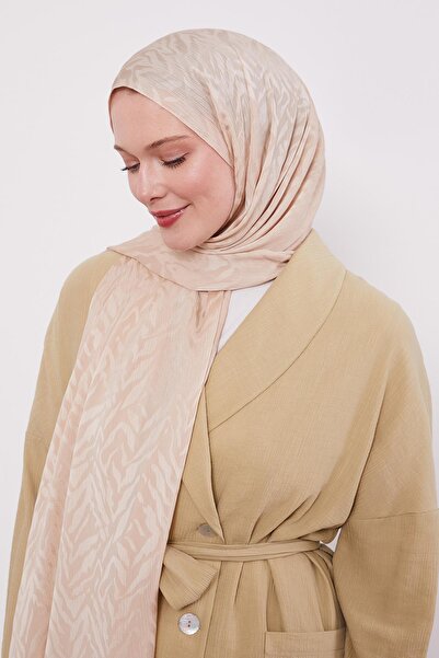 Levidor A.Mink Abstract Leaf Pattern Jacquard Capri Shawl