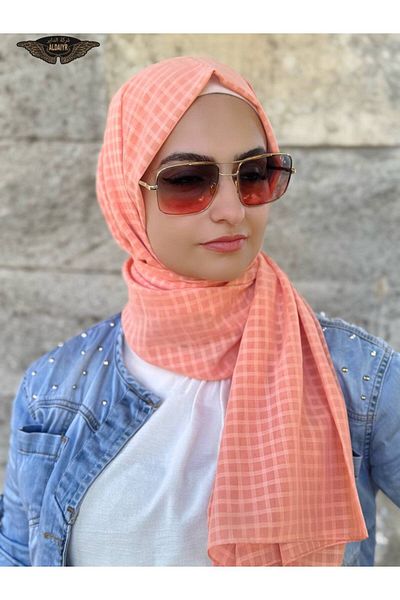 ALDAİR Checkered Chiffon Shawl 4Y26371