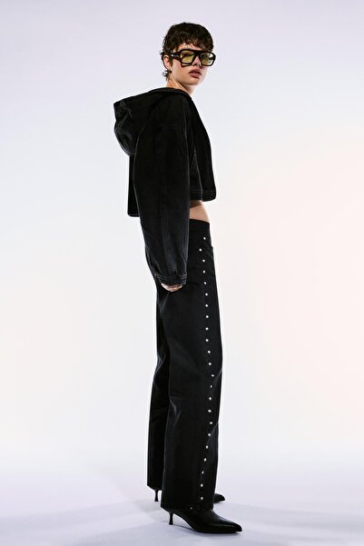 Bershka Yıldız zımbalı baggy fit jean