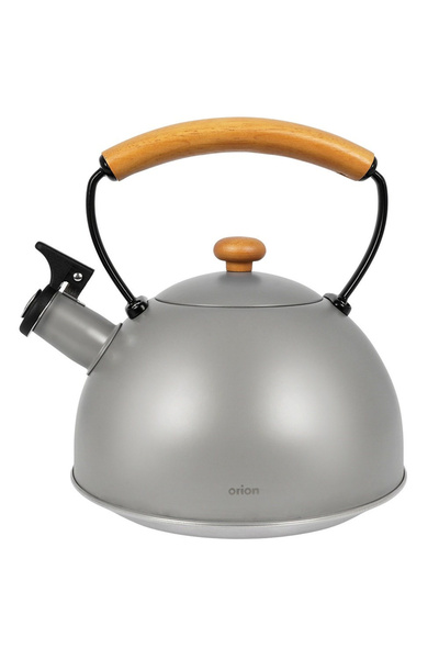 shumee Fierbător cu fluierat, oțel, gri, LEMN, 2,9 l