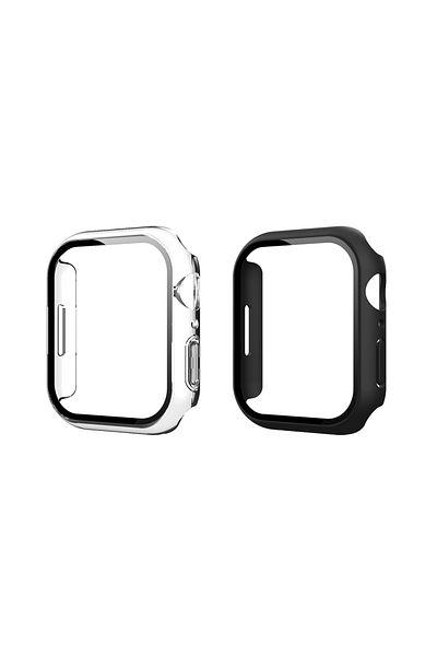 noktaks Apple Watch 10 46mm Compatible - Hard Pc Case and Screen Protector-Gard 37-Black-T36058
