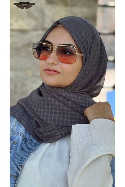 ALDAİR Checkered Chiffon Shawl 4Y26371