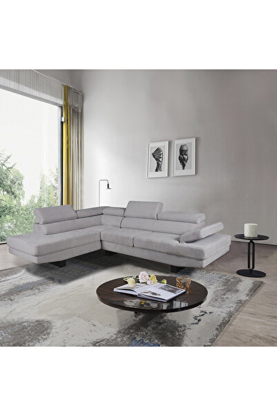 Home Box أريكة بلير القماشية ذات الزاوية اليسرى المكونة من 5 مقاعد مع مسند رأ...