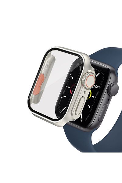 noktaks Apple Watch 7-8 45Mm-Watch Ultra 49mm E Flip Case Protector-Gard 26-Silver-T26308