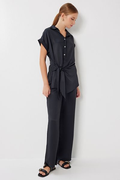 Lovelyİstanbul Lacing Detailed Satin Surface Suit Lff0037 Black