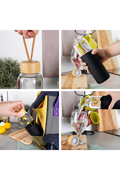 shumee Glass water bottle with silicone lid 500 ml