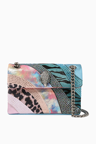 Kurt Geiger Mini Kensington Bag, Deri ve Kumaş Detaylı Zarif Mini Çanta